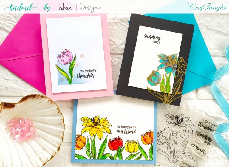 3 Creative ideas for Floral cards using 1 stamp - HNDMD Blog