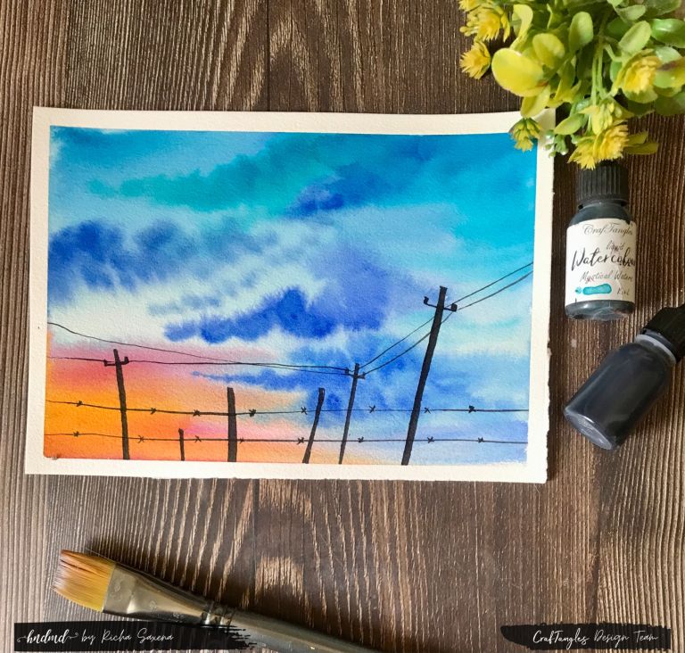 Beautiful Sky Watercolour Painting - HNDMD Blog