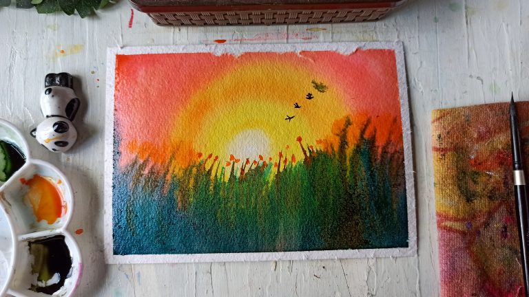 Beautiful 'Sunrise' Watercolour Painting - HNDMD Blog