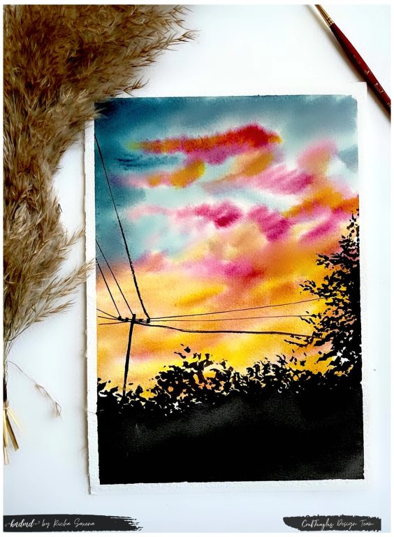 Dramatic Skyline Watercolor Painting - HNDMD Blog