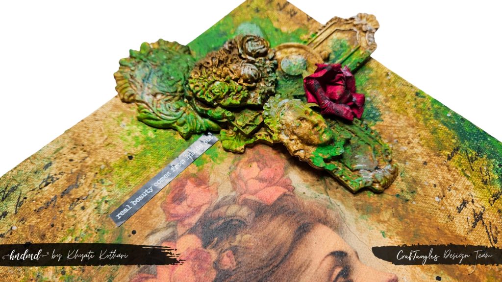 Mixed media Canvas with Moss Effect Paste 7