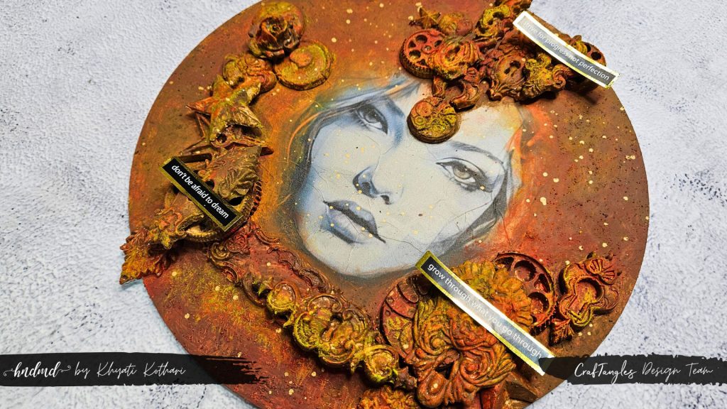 Mixed Media canvas with Rust Effect Paste 4