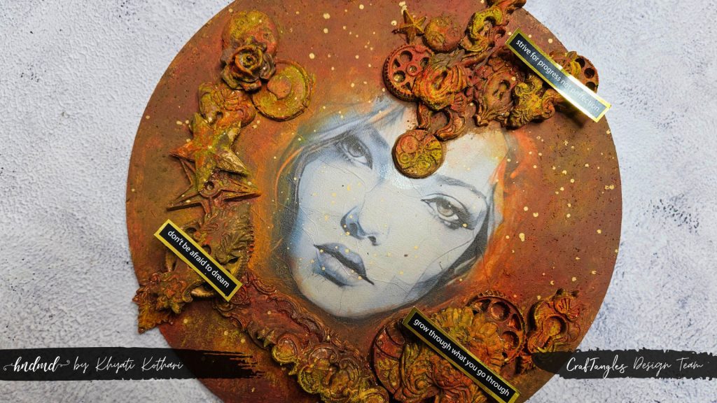 Mixed Media canvas with Rust Effect Paste 5