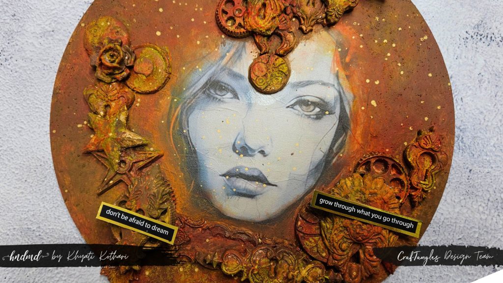 Mixed Media canvas with Rust Effect Paste 8