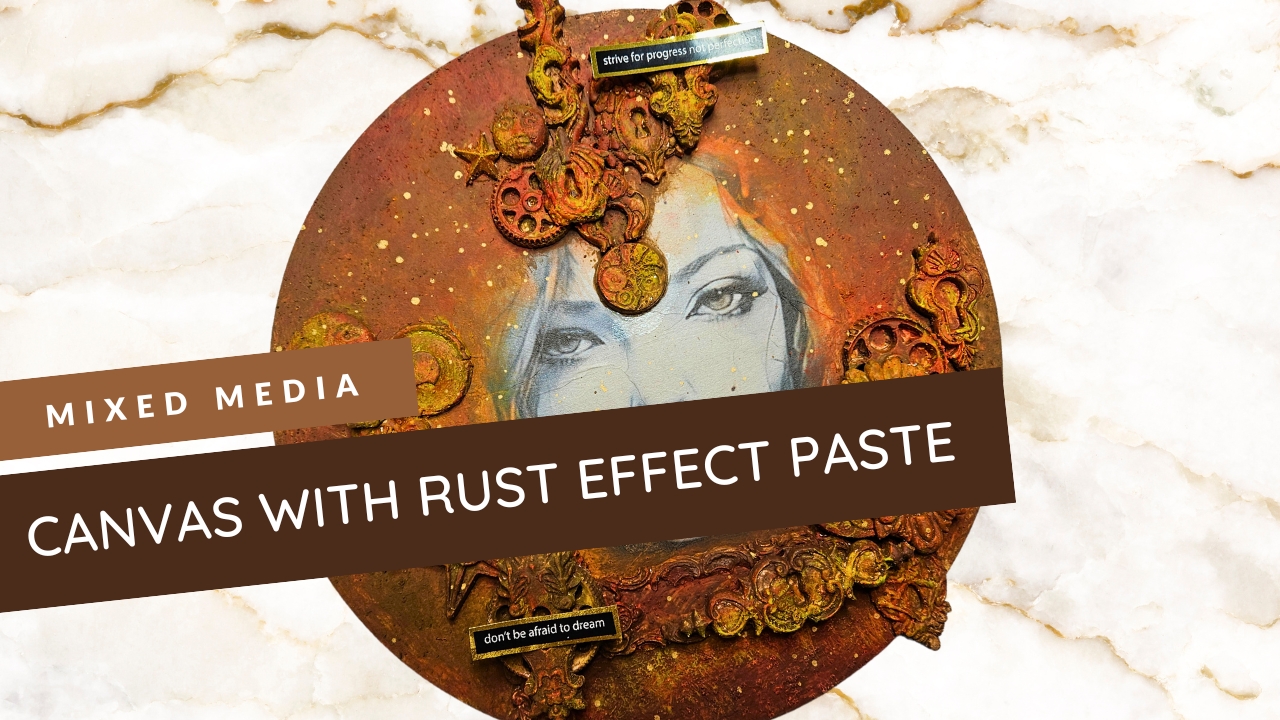 Mixed Media canvas with Rust Effect Paste