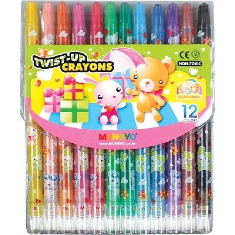 Mungyo Twist-up Crayons - Set of 12 - MTC-12 | HNDMD