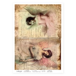 CrafTangles Decoupage Napkin / Tissue / Collage Paper - Angel Ladies 1
