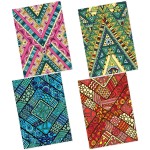 CrafTangles Decoupage Paper Pack  - Abstract Ethnic Prints (A4) - 4 sheets