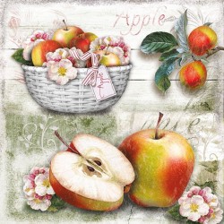 German Decoupage Napkins (5 pcs)  - Apple Basket Fruits