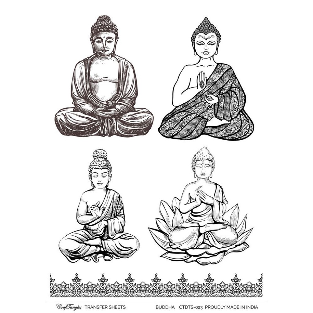 CrafTangles A4 Transfer It Sheets - Buddha - CTDTS-23 | HNDMD