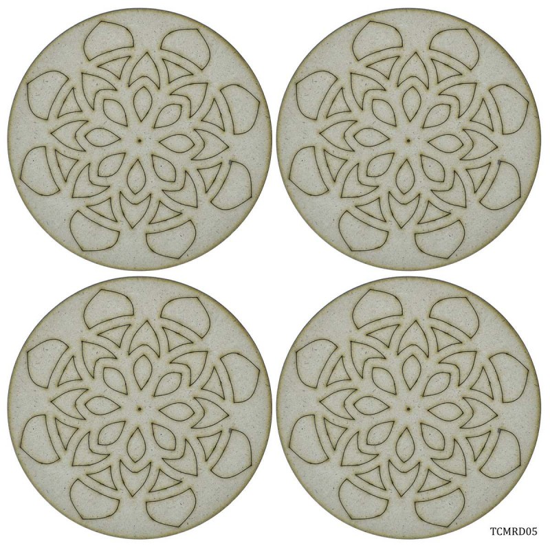 Tea Coaster MDF Circle with Pattern (TCMRD05) - TCMRD05 | HNDMD