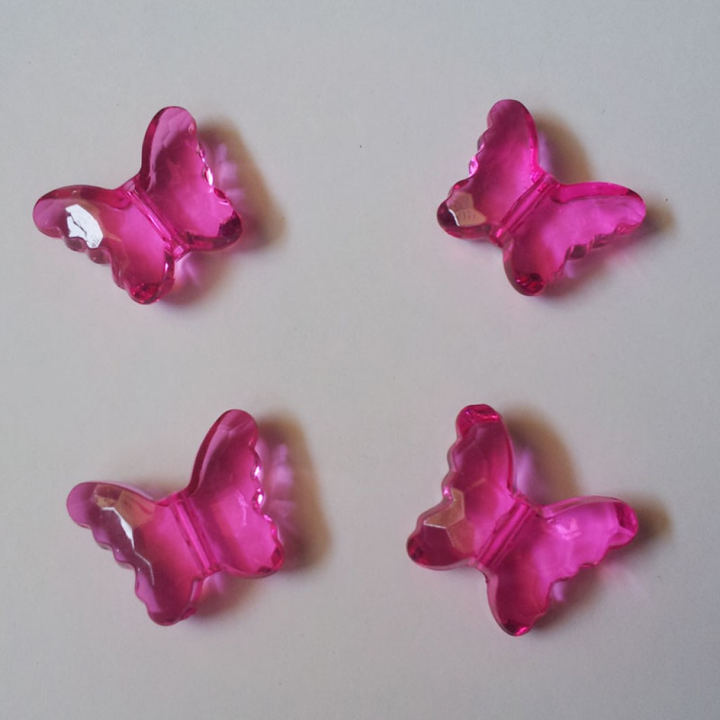 Plastic Butterflies (Large) - Dark Pink - CACB22 | HNDMD