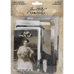 Tim Holtz Idealogy Found Relative Vintage Portraits 45/Pkg