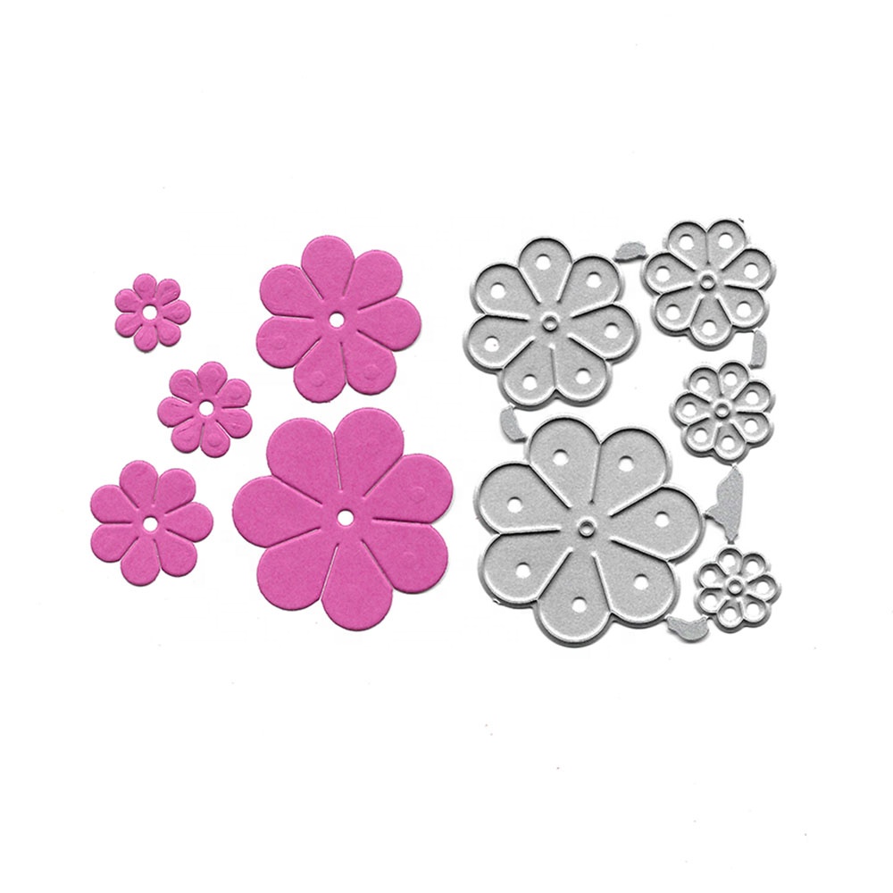 Steel Cutting Dies - 7 petal flowers dies (Set of 5 dies) - XY524 | HNDMD