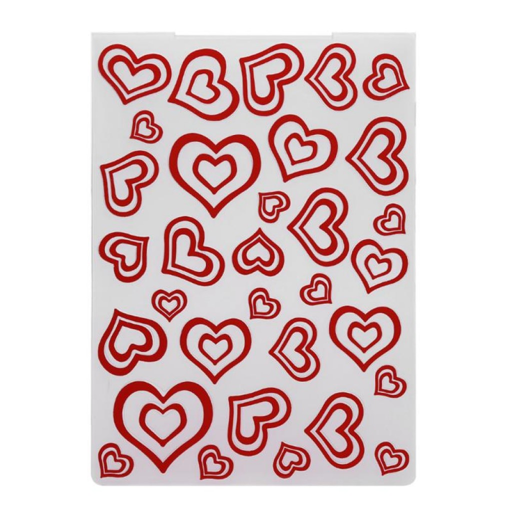 Embossing Folder - Layered Hearts (4