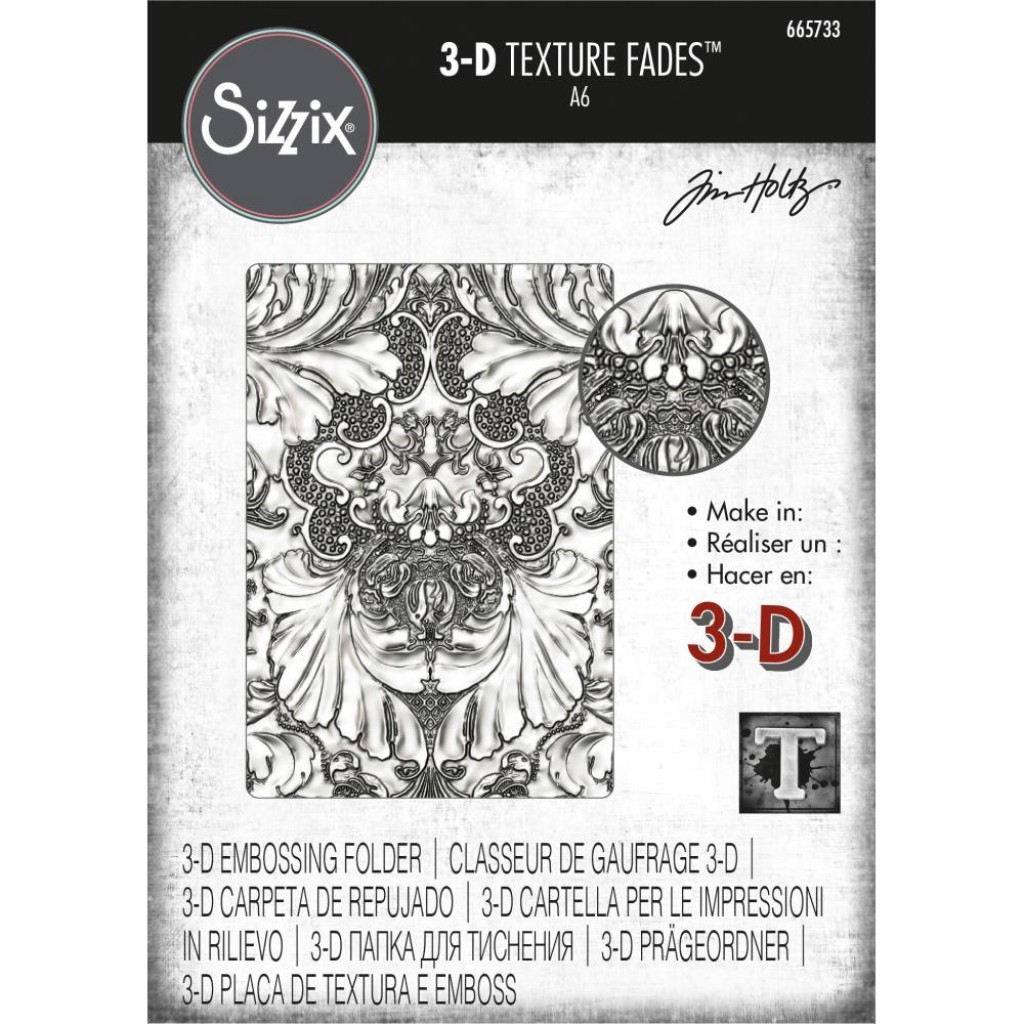 Sizzix 3-D Texture Fades Embossing Folder - Roses by Tim Holtz