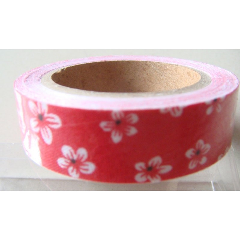 Cherry Flower Print Red Fabric Tape CAFT05 HNDMD