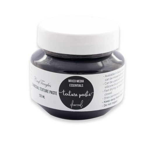 CrafTangles mixed media essentials - Texture Paste - Black (Charcoal) (120 ml)