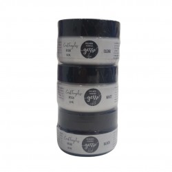 CrafTangles mixed media essentials - Gesso Starter Pack - White, Black and Clear (50 ml each)