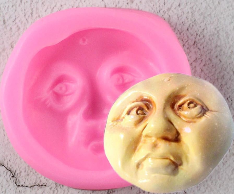 Moon Face Silicone Clay Mould Camold Hndmd