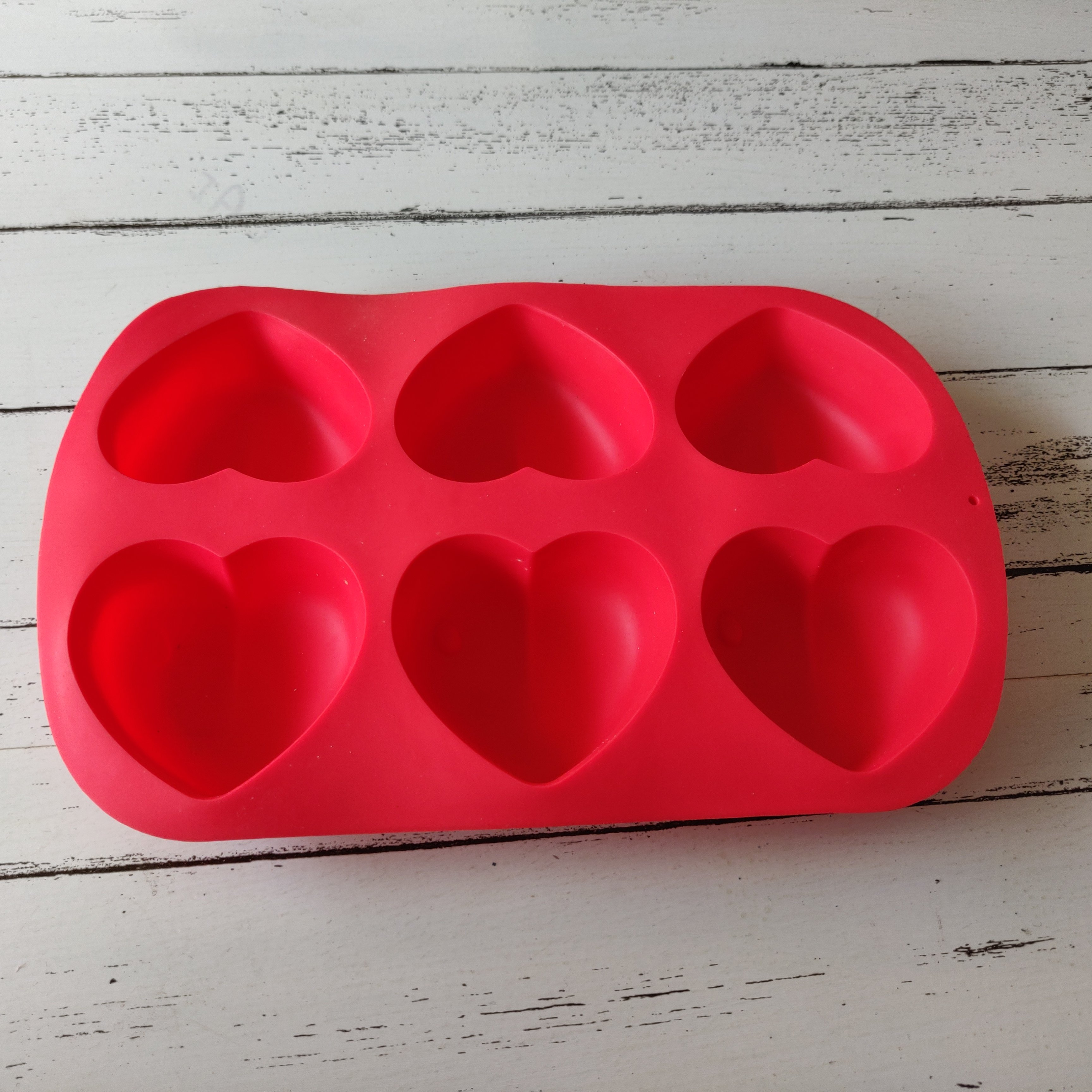 Hearts Silicone Soap Mould 6 Cavities Camold417 Hndmd