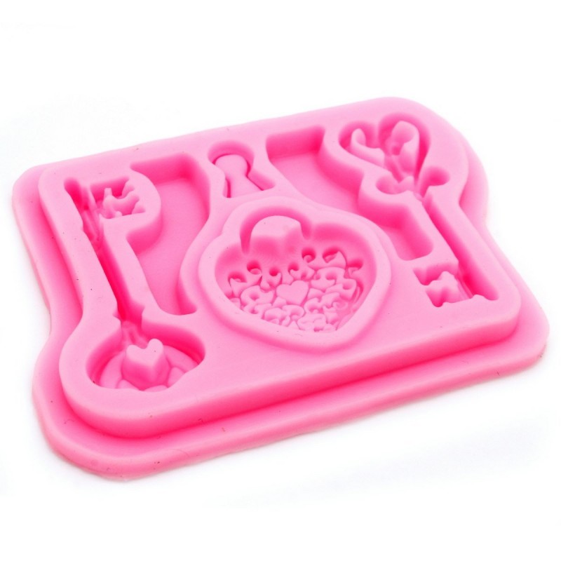 Lock and Key Silicone Clay Mould - JSF1267 | HNDMD