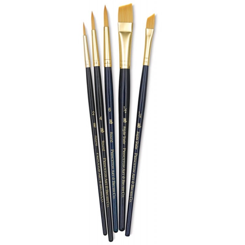 Princeton Real Value Synthetic - Golden Taklon Short Handle Brush Set ...