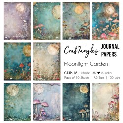 CrafTangles Journal Papers (A6 pack of 10 sheets) - Moonlight Garden