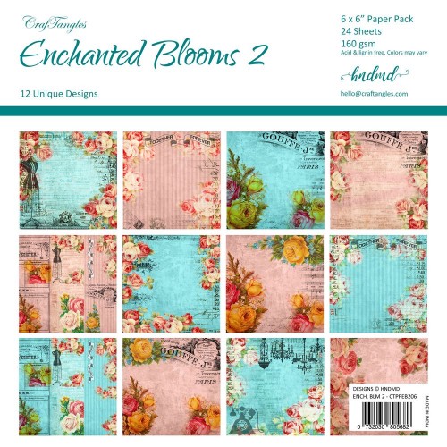 CrafTangles Scrapbook Paper Pack - Enchanted Blooms 2 (6x6)