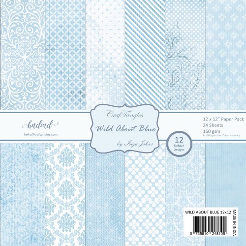 CrafTangles Scrapbook Paper Pack - Wild About Blue (12x12)