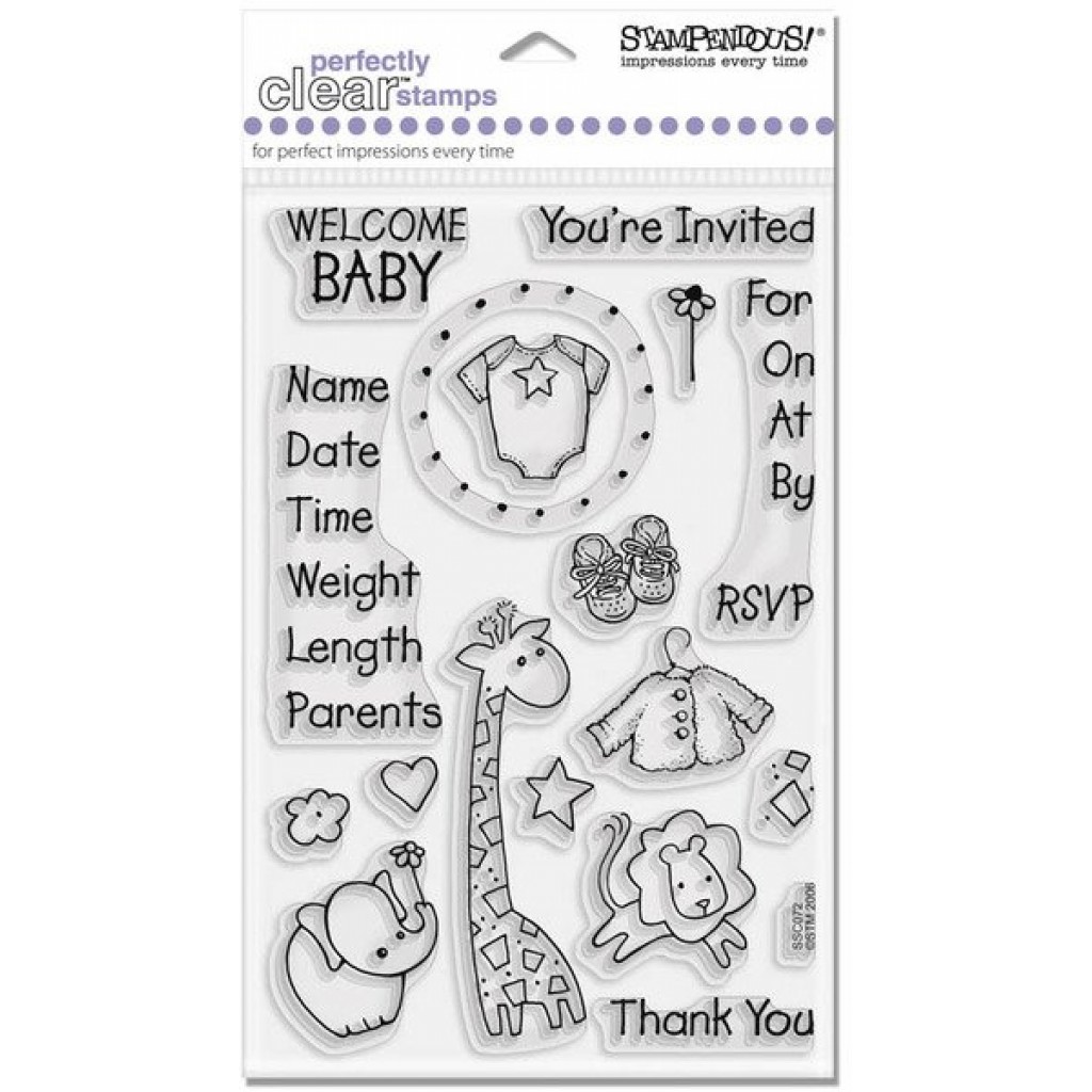 Stampendous Perfectly Clear Stamp - Baby Invite - SSC072 | HNDMD