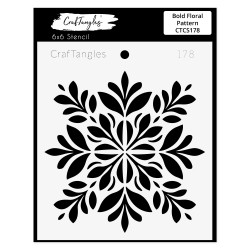 CrafTangles 6"x6" Stencil - Bold Floral Pattern