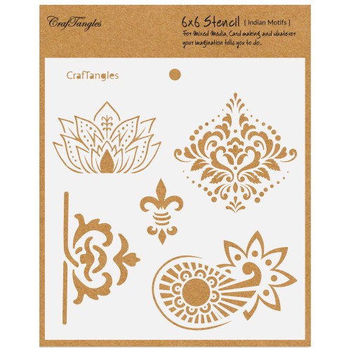 CrafTangles 6x6 Stencil - Indian Motifs