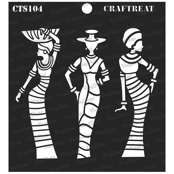 CrafTreat 6x6 Stencil African Models CTS104 HNDMD   CrafTreat Stencil African Models CTS104 600x600 