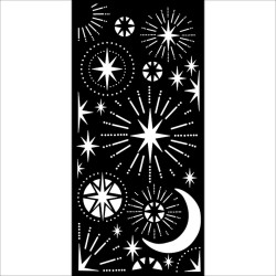 Stamperia Stencil 4.72"X9.84" - Christmas Stars And Moon