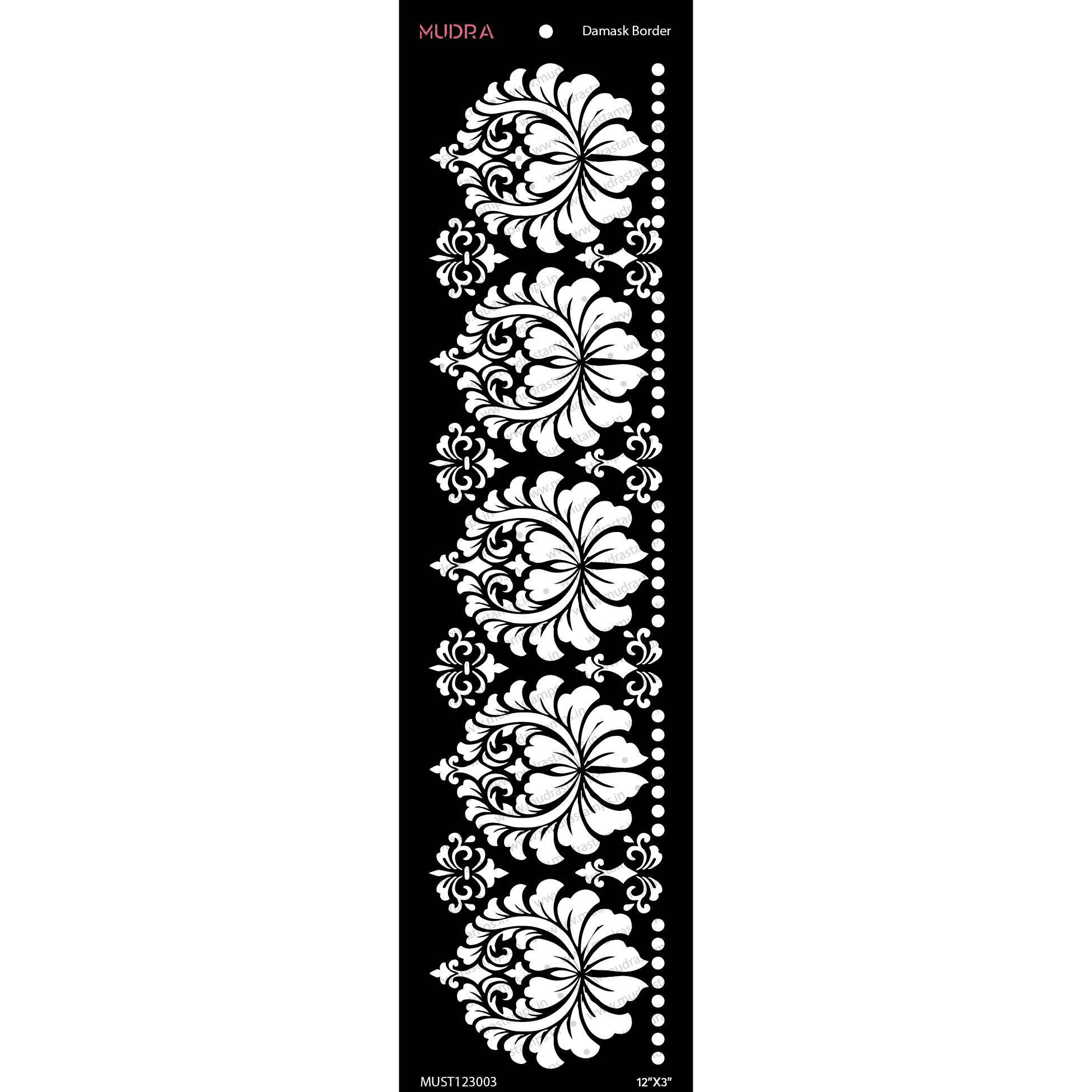 Mudra Stencils - Damask Border - MUST123003 | HNDMD