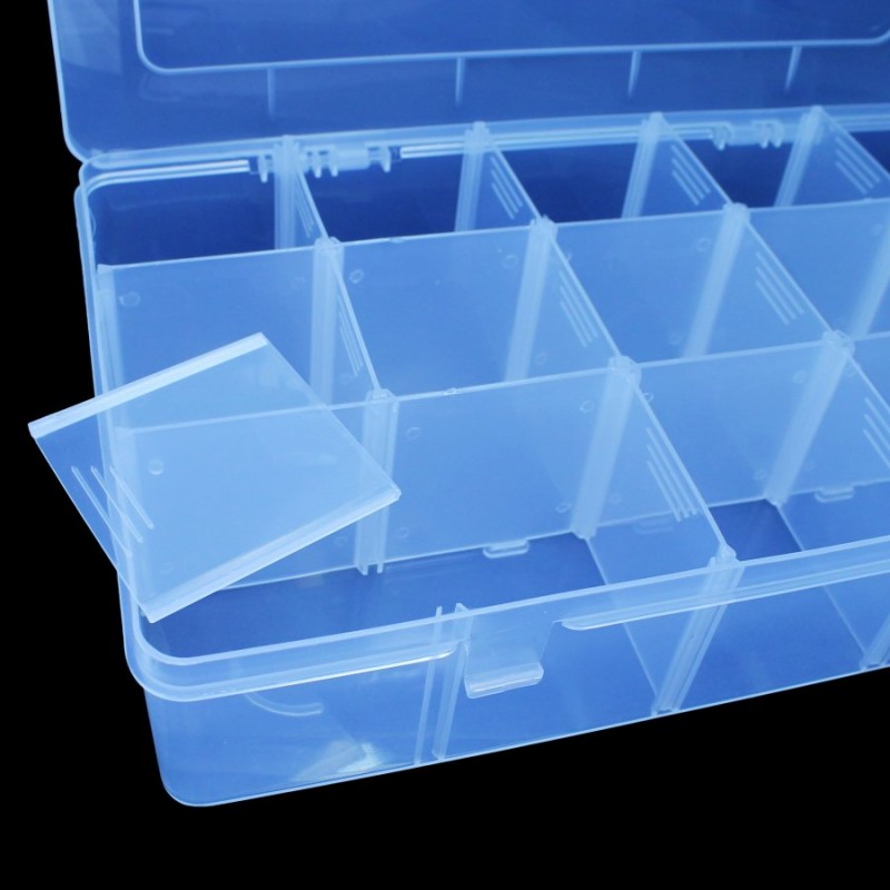 15 compartment plastic storage box with removable compartments - JB-116