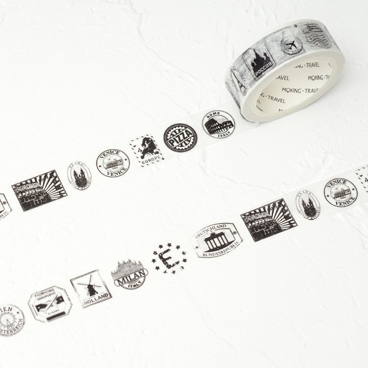 Travel Stamps - Japanese Washi Tape - CAWT-185 | HNDMD