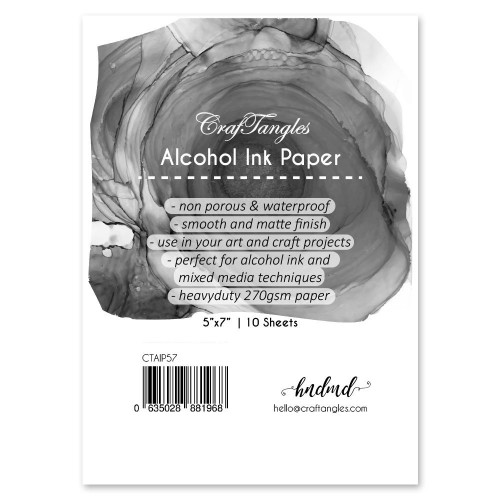 CrafTangles alcohol ink paper (Pack of 10 sheets) - 5by7 inch - 350 micron